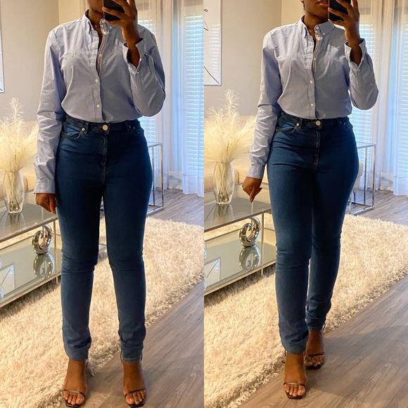 LAST CHANCE | River Island Slim Fit Oxford - Light Blue - Picture 2 of 4